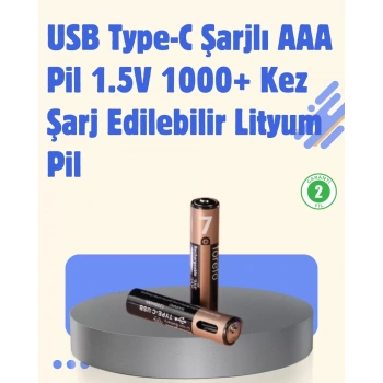 USB Type-C Şarjlı AAA Lityum Pil 1000+ Şarj Döngüsü ile Uzun Ömür