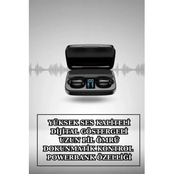 Wireless Şarjlı Pembe Akıllı Saat ve Kablosuz Bluetooth Kulaklık Dokunmatik Kontrol