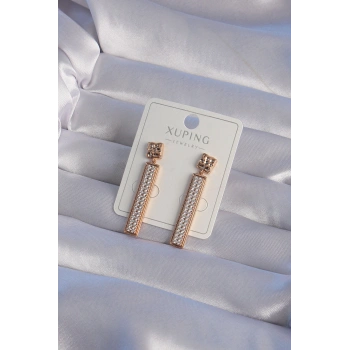 XUPİNG Rose Renk Zirkon Taşlı Su Yolu Küpe 5886