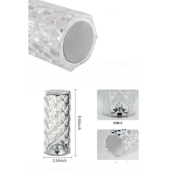 Yeni Nesil Modern Kristal Masa ve Gece Lambası Dokunmatik Renk Değiştirebilen