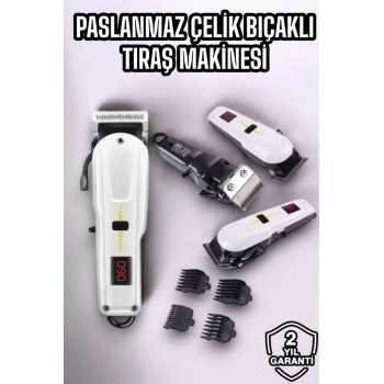 Yeni Nesil Tıraş Makinesi Uzun Şarjlı Paslanmaz Çelik Bıçaklı