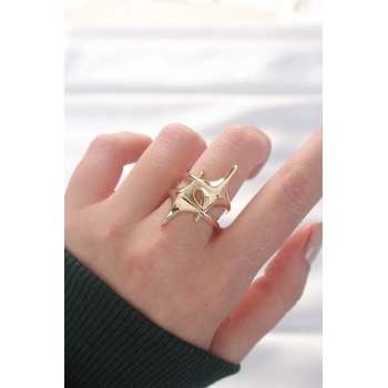 Yıldız Model Gold Renk Ayarlanabilir Yüzük 5886