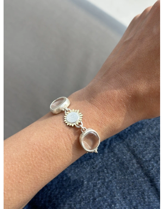 Kuvars Taşlı Sunflower Bileklik