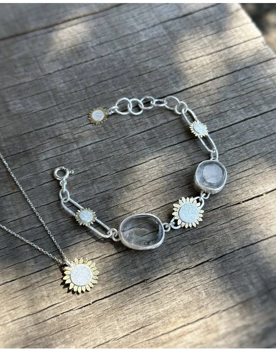 Kuvars Taşlı Sunflower Bileklik