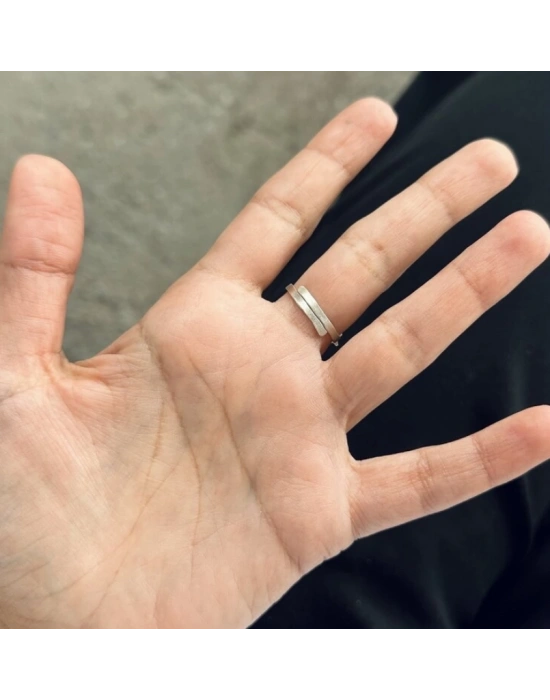 Dumanlı Kuvars Taşlı Ay Yıldız Yüzük