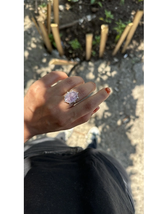 Ametist Taşlı Ay Yıldız Yüzük