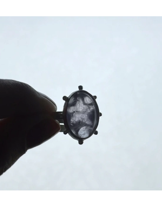 Ametist Taşlı Ay Yıldız Yüzük