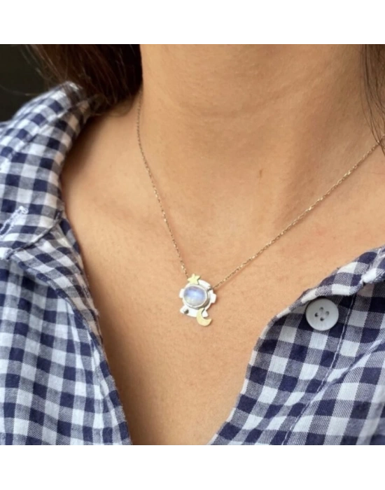 Aytaşlı Zincirli Astronot Kolye