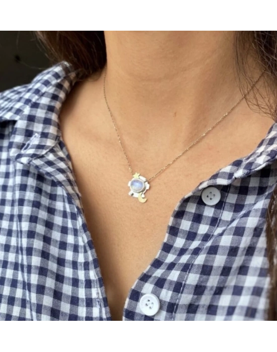 Aytaşlı Zincirli Astronot Kolye