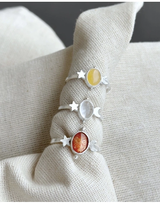 Şeffaf Kristal Kuvars Taşlı Yüzük