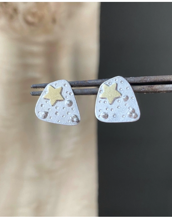 Yıldızlı Çift Küpe