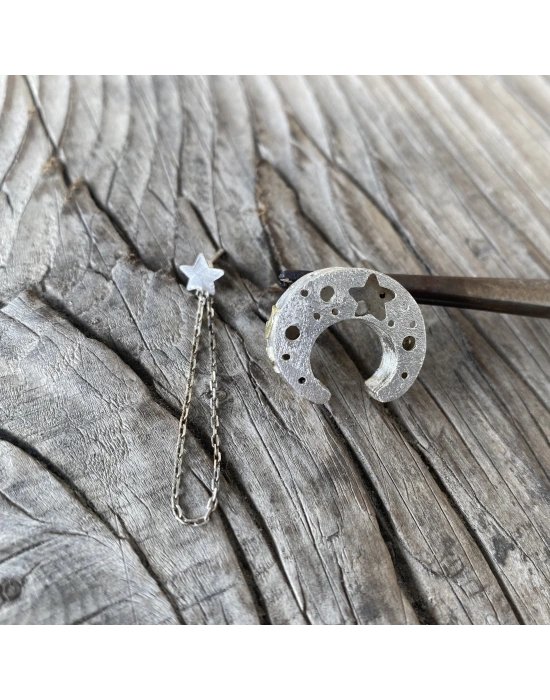 Büyük Earcuff ve Mini Yıldız Küpe Takımı