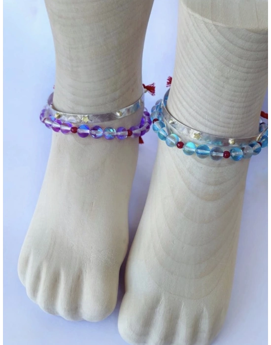 Kırmızı İpli Gümüş Halhal