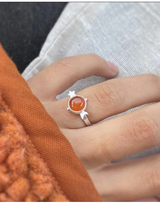 Turuncu Carnelian Yüzük