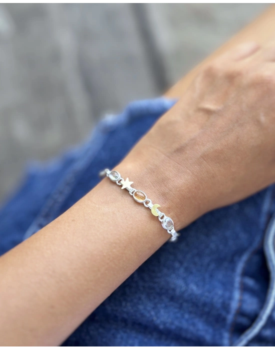 Kuvars ve Sitrin Taşlı Bileklik