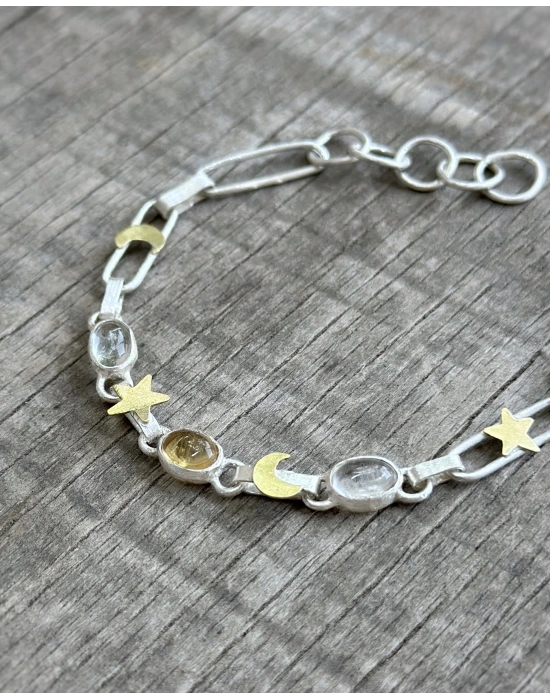 Kuvars ve Sitrin Taşlı Bileklik