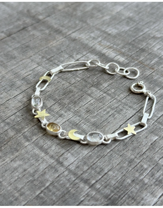 Kuvars ve Sitrin Taşlı Bileklik