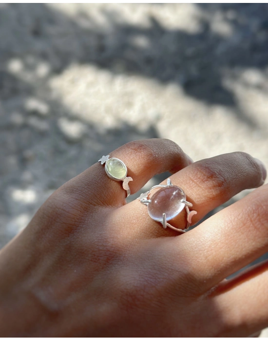 Yeşil Prehnite Taşlı Yüzük