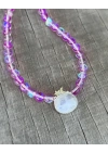 Mor Kuvars ve Ay Taşlı Kolye