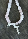 Merdivenli Ay Yıldız Kolye, pembe