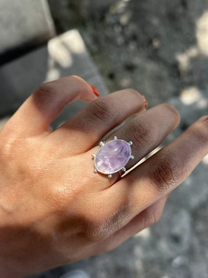 Ametist Taşlı Ay Yıldız Yüzük