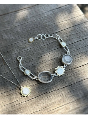 Kuvars Taşlı Sunflower Bileklik