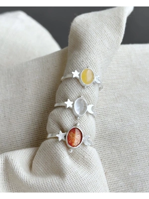 Şeffaf Kristal Kuvars Taşlı Yüzük