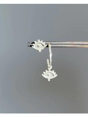 Evil Eye Çift Küpe, 1 adet pimli ve 1 adet halkalı