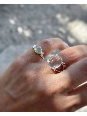 Yeşil Prehnite Taşlı Yüzük