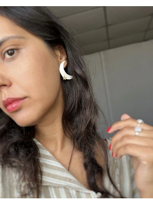 Tek Ay Yıldız Büyük Küpe