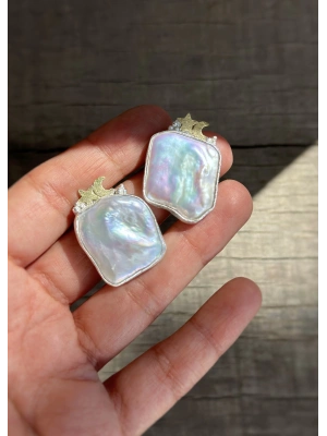 Büyük Çift İnci Küpeler