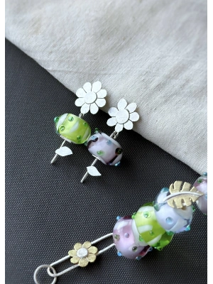 Murano Papatya Küpeler