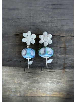 Murano Papatya Küpe