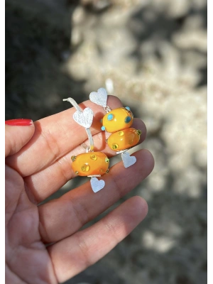 Murano Turuncu Küpeler