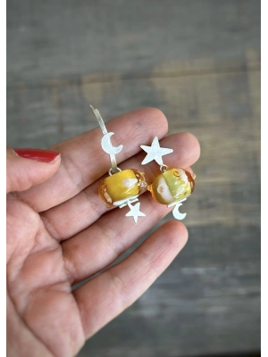 Murano Kehribar Küpeler