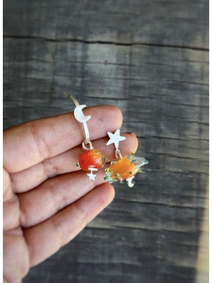 Turuncu Murano Küpeler