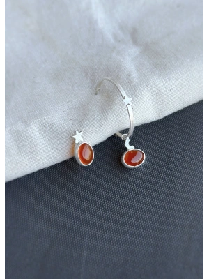 Turuncu Akik Küpeler