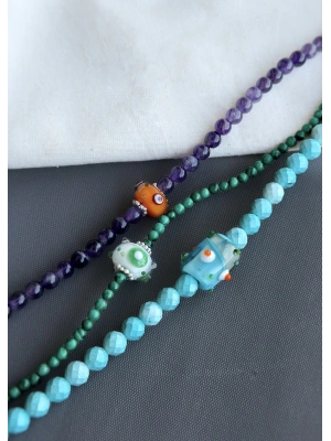 Yeşil Malahit Murano Kolye