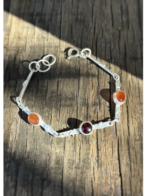 Carnelian ve Garnet taşlı bilelik