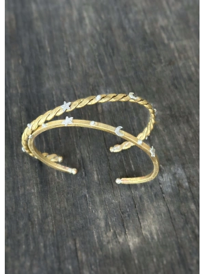 Ay Yıldızlı Burgu Pirinç Bileklik