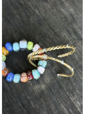 Ay Yıldızlı Kare Pirinç Bileklik