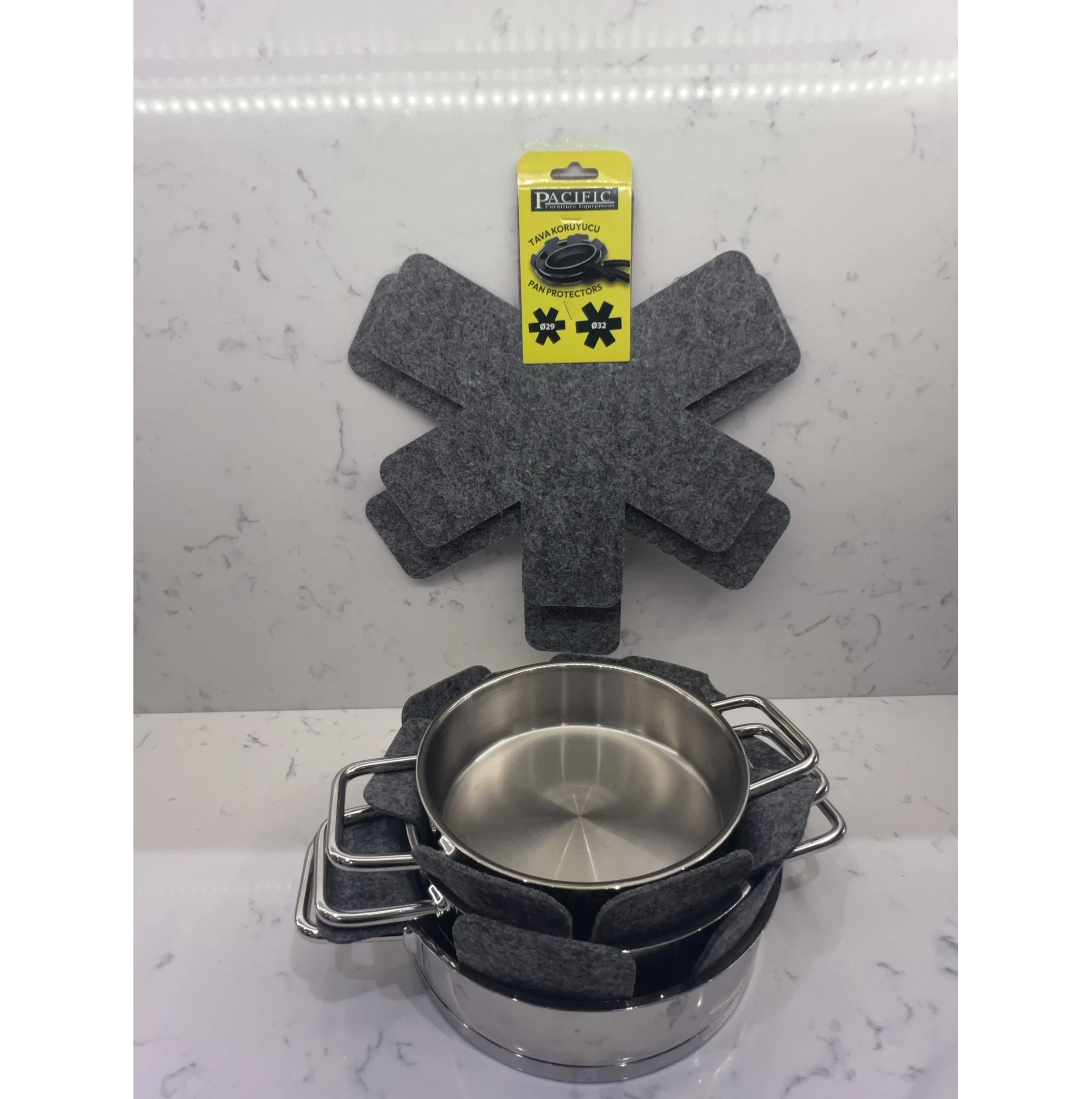 Tava,Tencere Ve BorCam Koruyucu Çizdirmez Kalın Keçe 2li Set