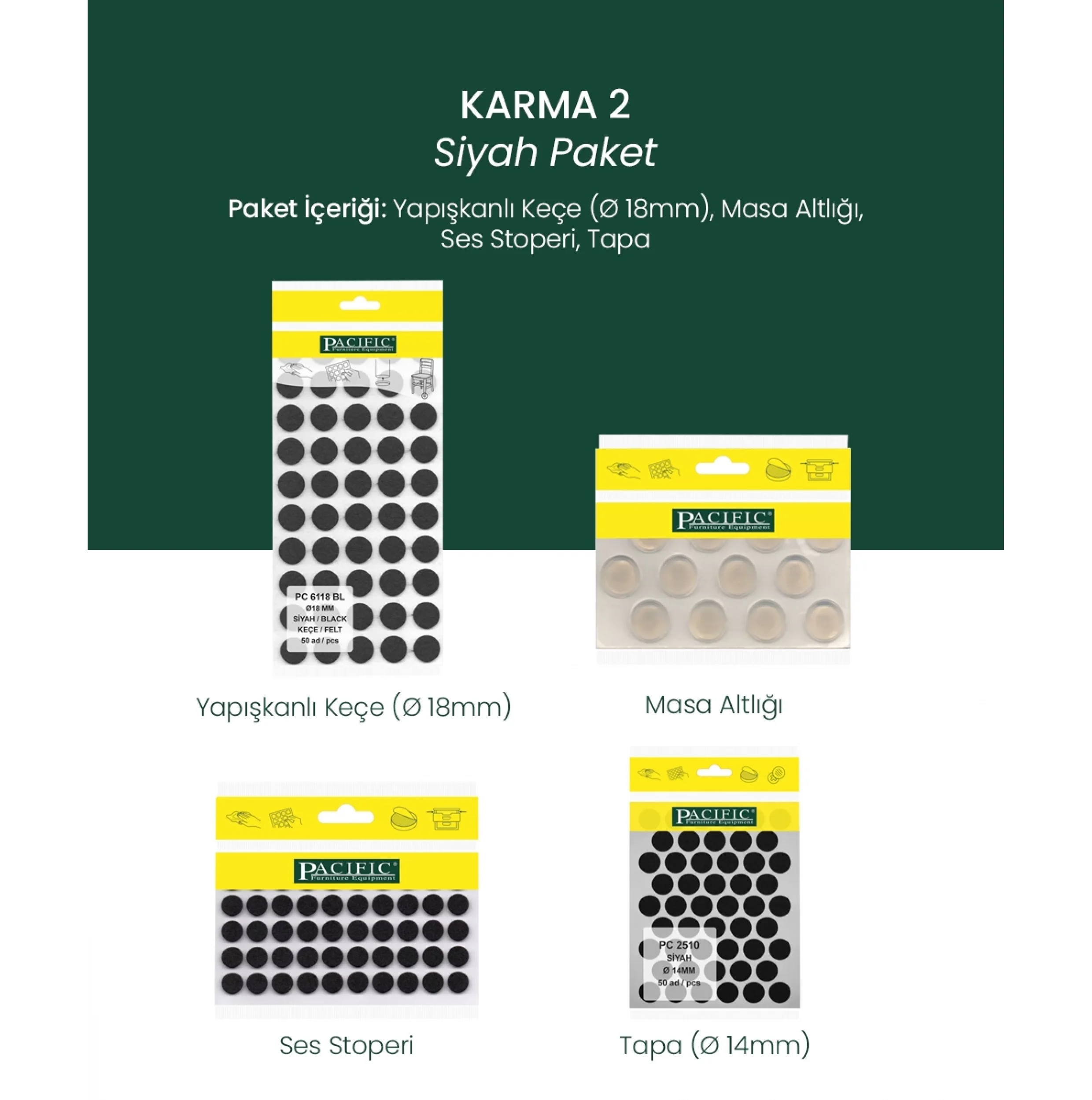 Yapışkanlı Mobilya Keçesi + Ses Stoperi + Cam Masa Altlığı ve Yapışkanlı Tapa