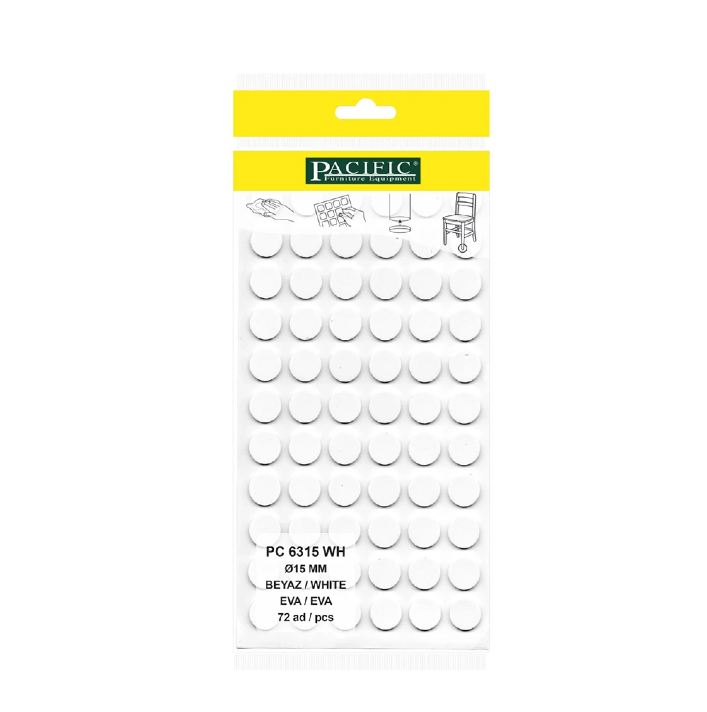 Eva Parke Fayans Çizilme Ve Darbe Önleyici Zemin Koruyucu Beyaz (Ø 15mm)