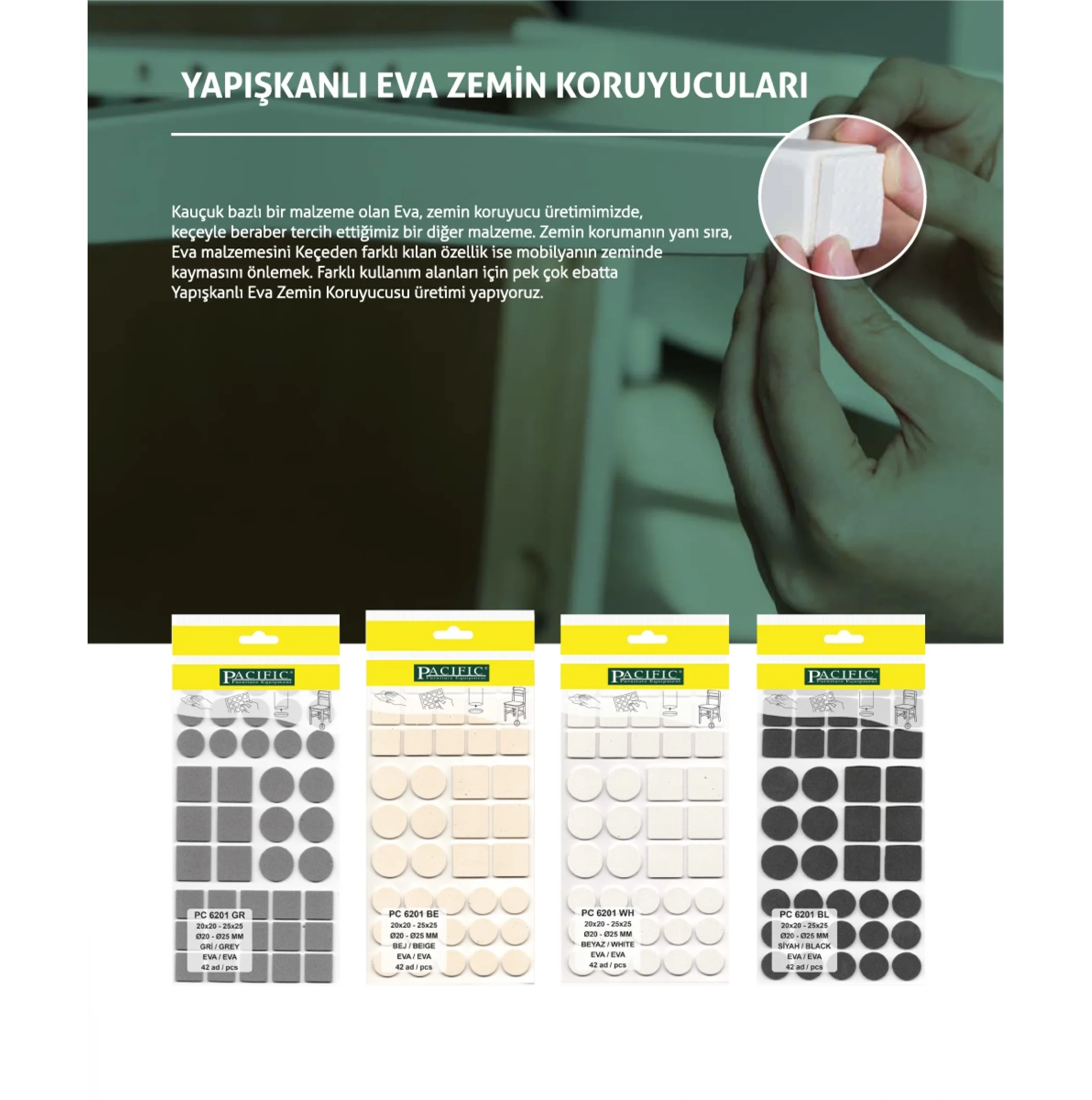 Eva Parke Fayans Çizilme Ve Darbe Önleyici Zemin Koruyucu Beyaz (Ø 20mm)