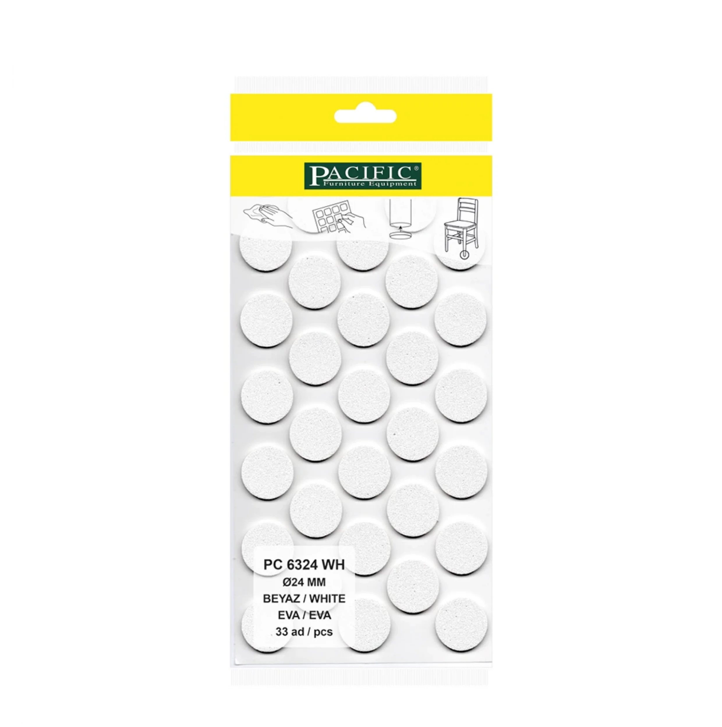 Eva Parke Fayans Çizilme Ve Darbe Önleyici Zemin Koruyucu Beyaz (Ø 24mm)