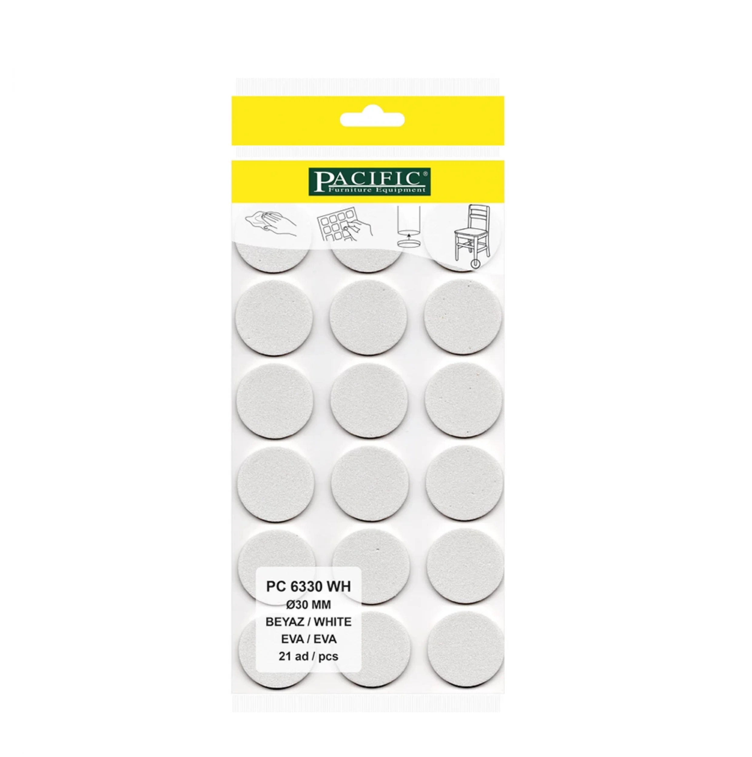 Eva Parke Fayans Çizilme Ve Darbe Önleyici Zemin Koruyucu Beyaz (Ø 30mm)