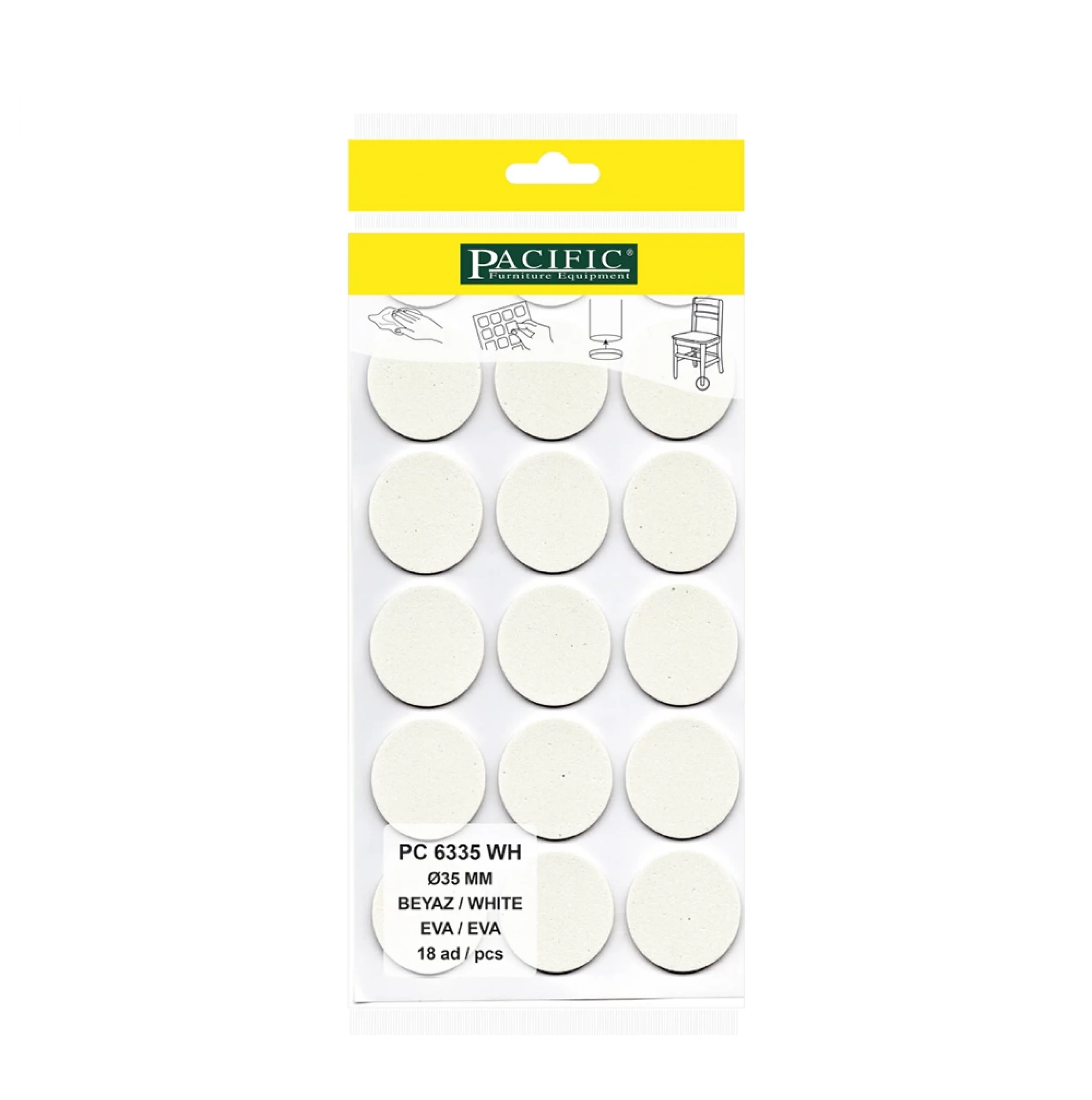 Eva Parke Fayans Çizilme Ve Darbe Önleyici Zemin Koruyucu Beyaz (Ø 35mm)