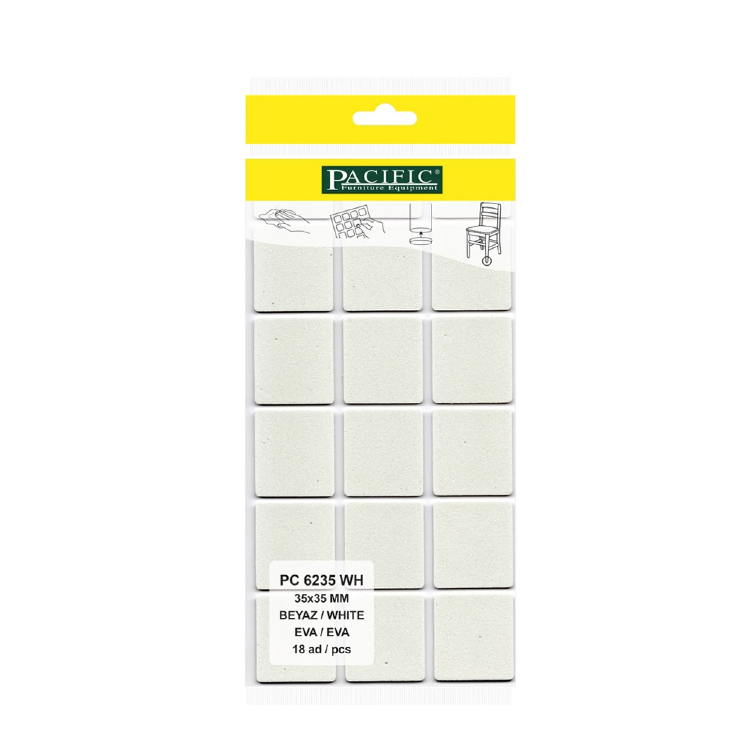 Eva Parke Fayans Çizilme Ve Darbe Önleyici Zemin Koruyucu Beyaz (35mm x 35mm)