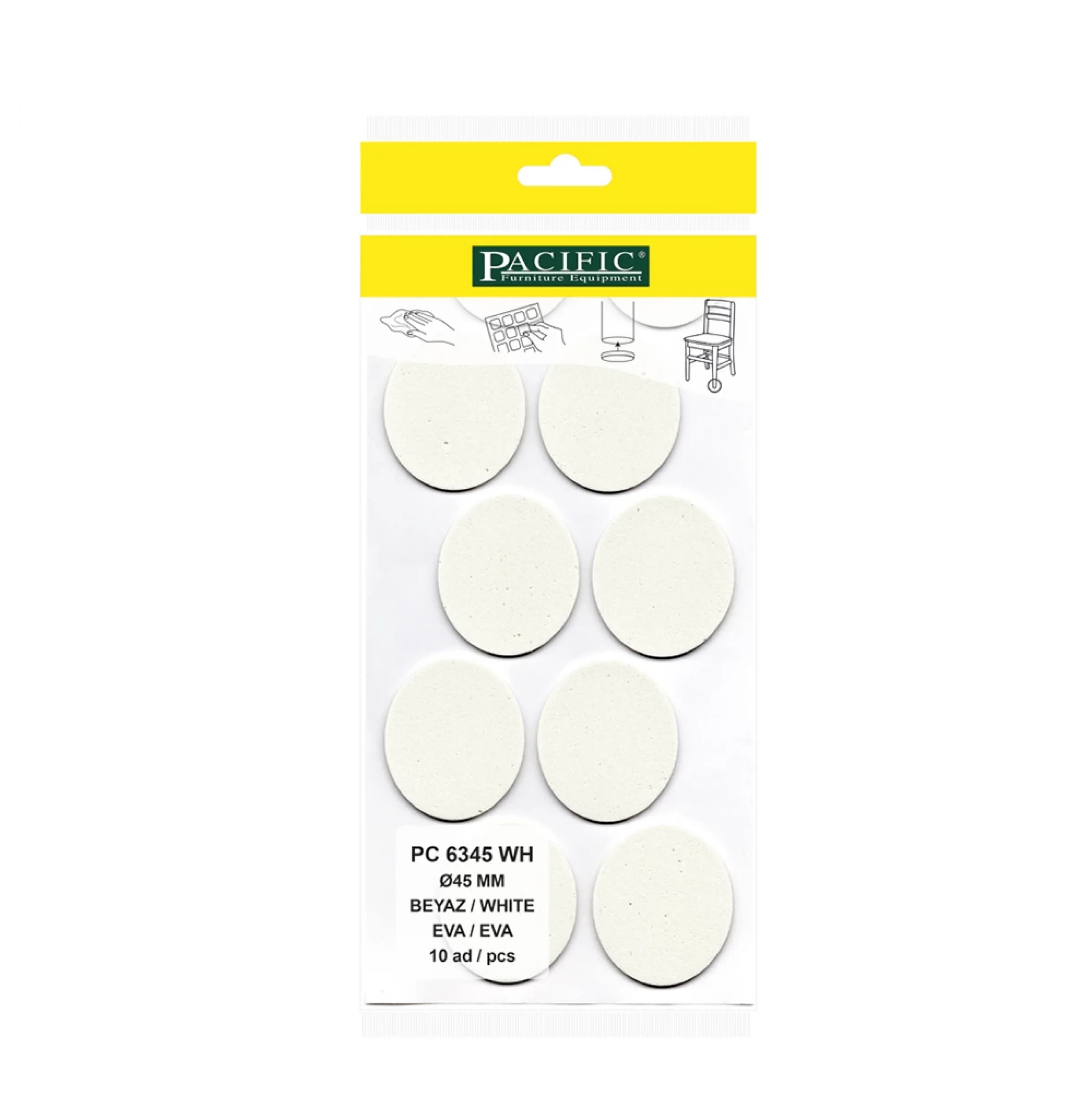 Eva Parke Fayans Çizilme Ve Darbe Önleyici Zemin Koruyucu Beyaz (Ø 45mm)